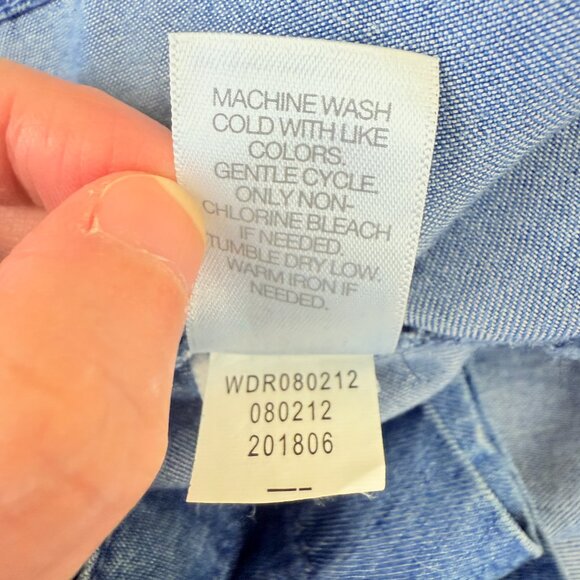 NWT J.Jill Denim Camdenwash Button-Front Soft Breathable Shirt Dress | XS Petite - Picture 9 of 12
